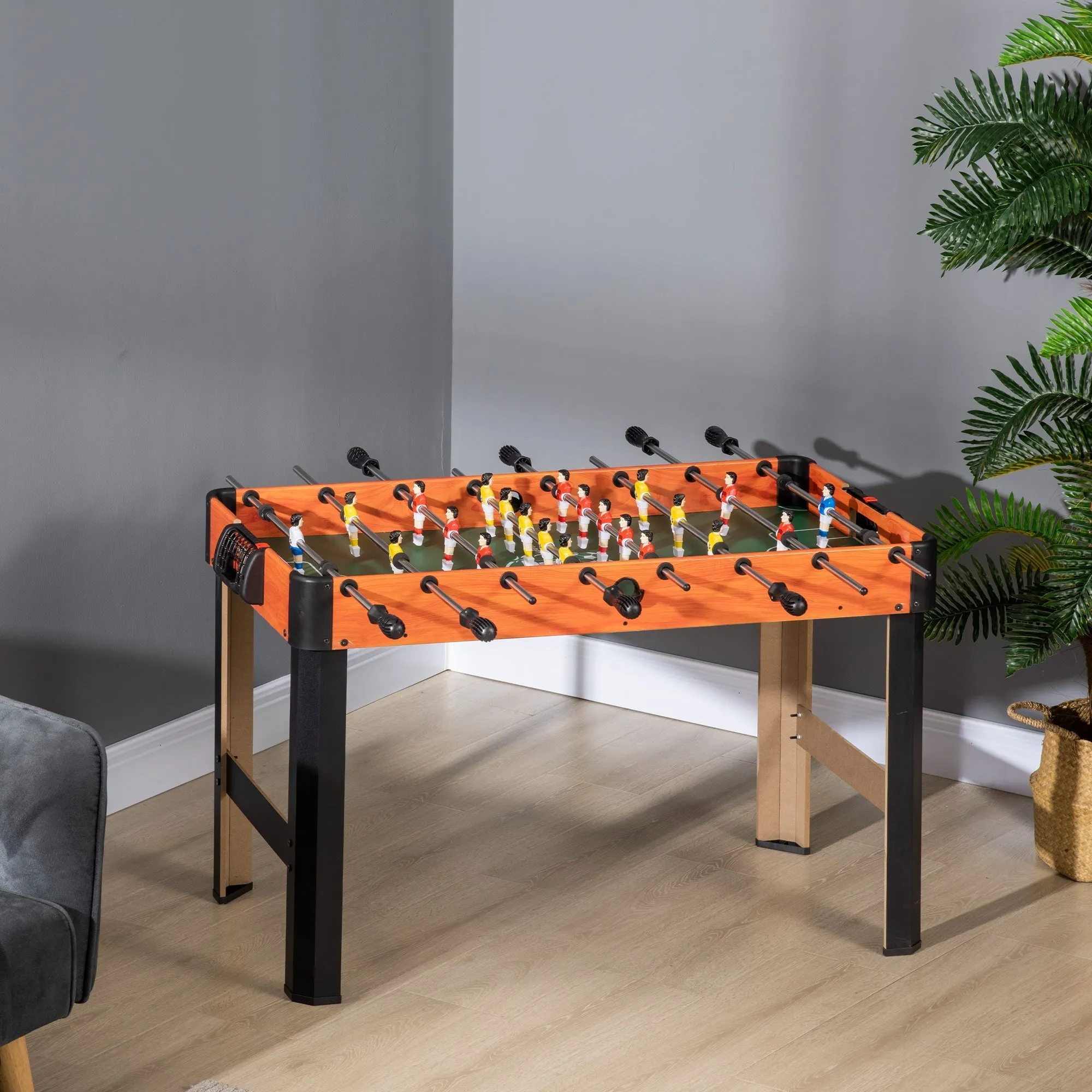 Children's Table Football Table with Non-Slip Handles, Scoreboard and Balls, 118x104x69cm - Image 2