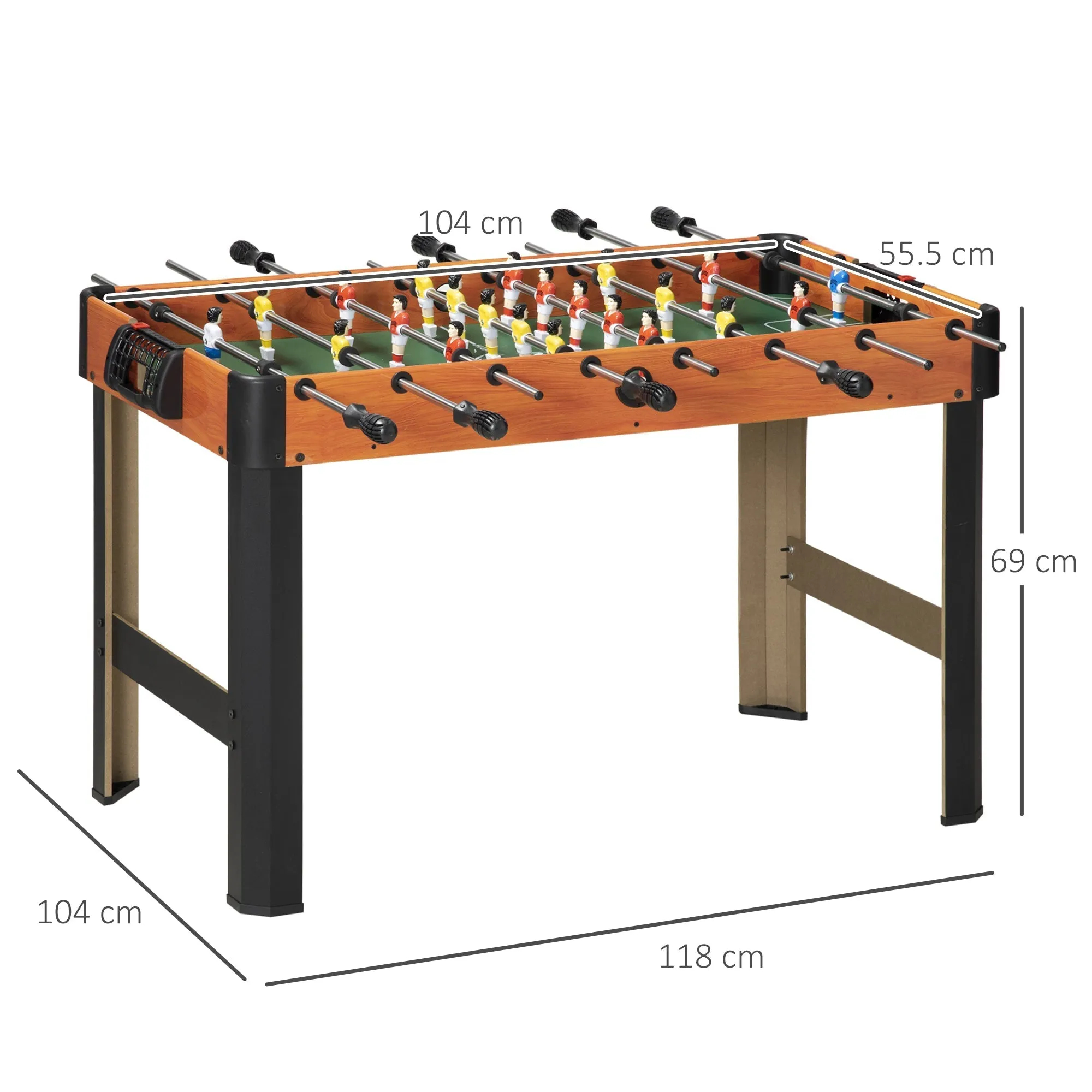Children's Table Football Table with Non-Slip Handles, Scoreboard and Balls, 118x104x69cm - Image 3