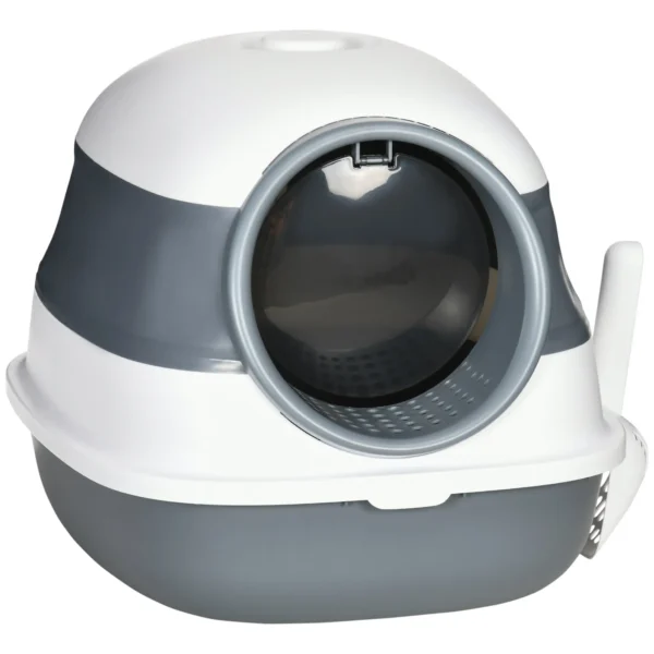 Cat Litter Box with Scoop and Deodorizer, Foldable Design with Handle, 52x41x38 cm