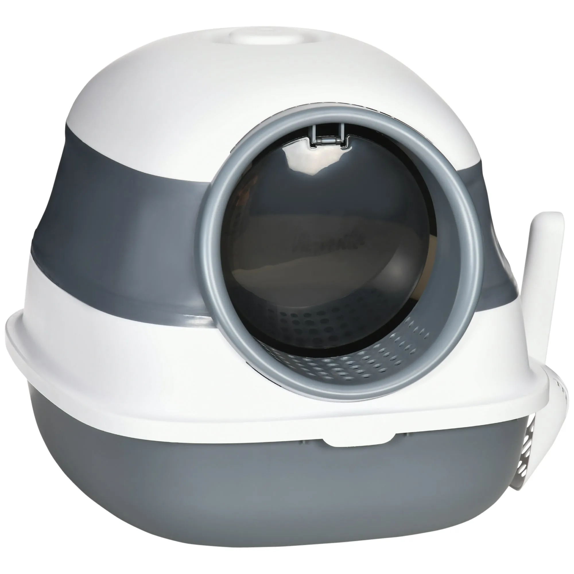 Cat Litter Box with Scoop and Deodorizer, Foldable Design with Handle, 52x41x38 cm