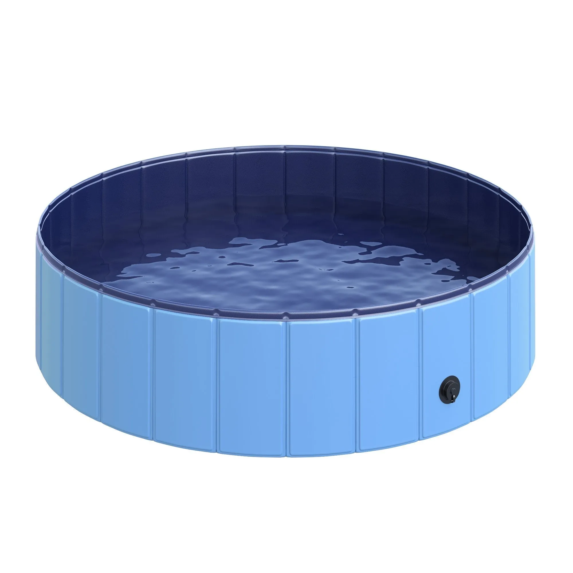 Foldable Plastic Dog Pool with Stable Edge for Pets, Blue, 120 x 30 cm (ØxH)