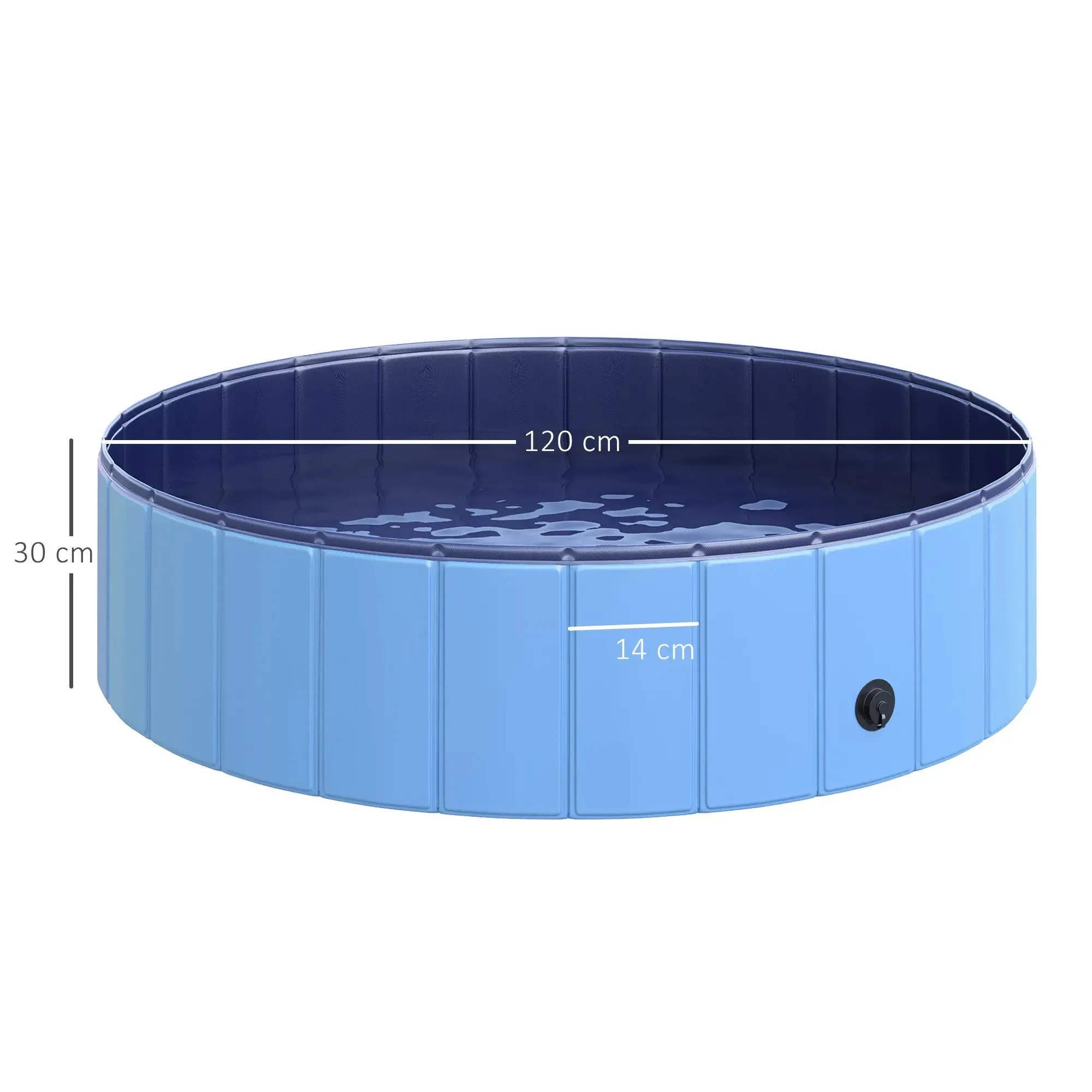 Foldable Plastic Dog Pool with Stable Edge for Pets, Blue, 120 x 30 cm (ØxH) - Image 3