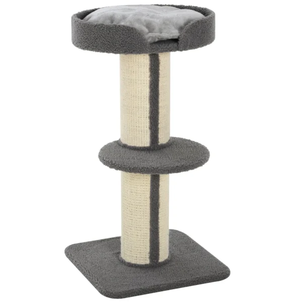 Cat Tree for cats with Scratch Pole and rope sisal - Grey