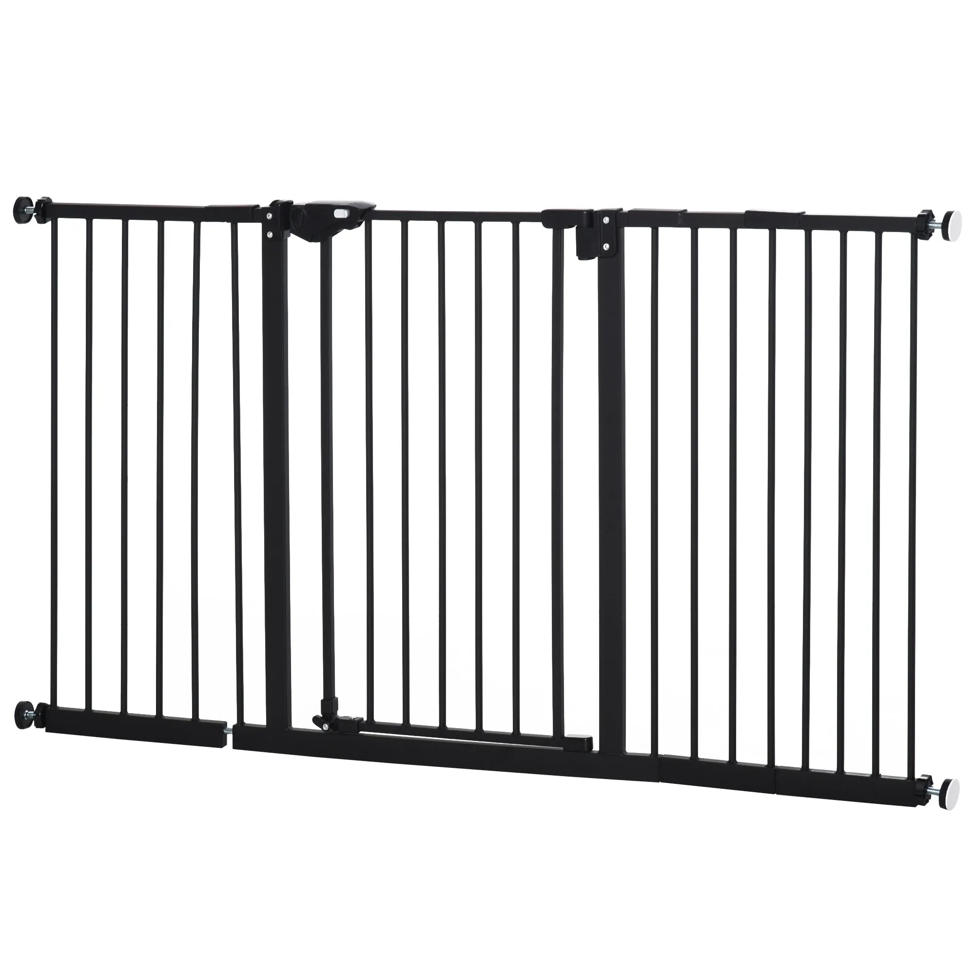 Dog Gate for Pets 3 Extensions Adjustable Width Up to 147.5cm Automatic Closing, Black