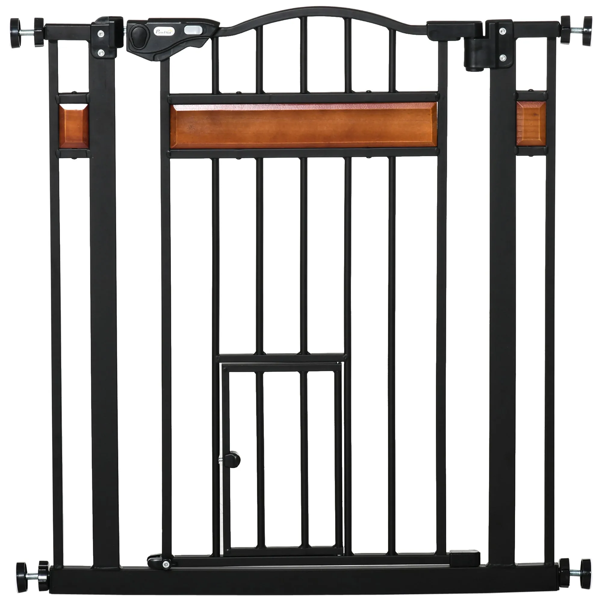 Push Fit Dog Gate, Extendable 74-80cm with Automatic Closure, Black