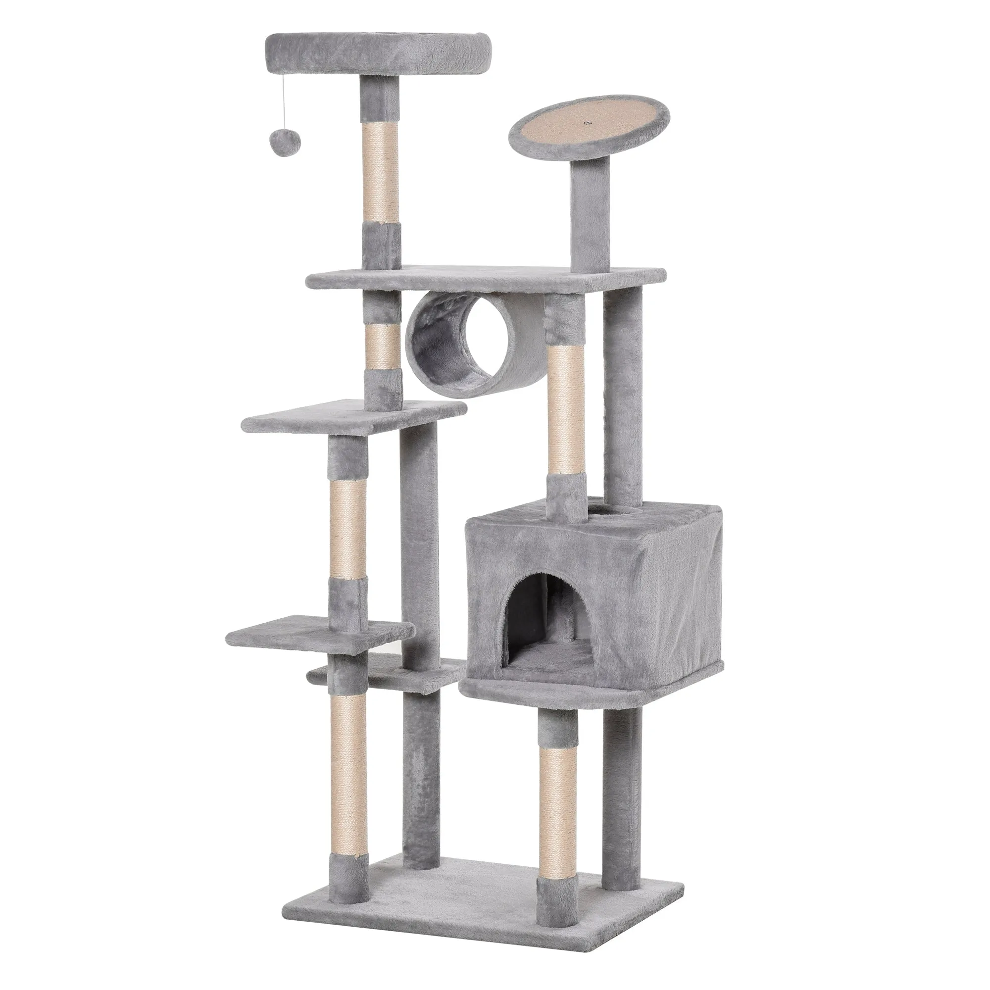 Cat Tree for cats with Scratch Pole 4.5kg Grey - Image 3