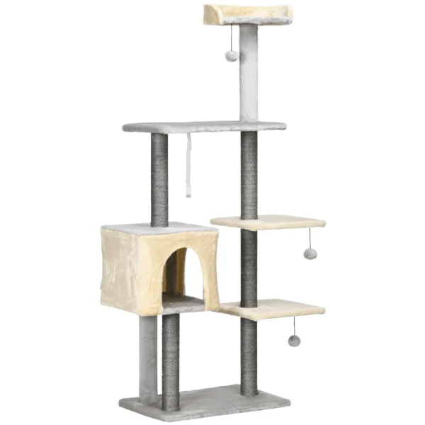 Cat Scratching Post 156cm Tall with Bed, House and Sisal Scratching Posts
