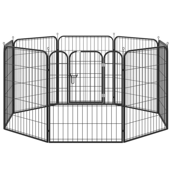 Dog Playpen and Puppy Playpen, Modular Indoor and Outdoor Dog Playpen in Metal and Steel 8 Panels 80x100cm
