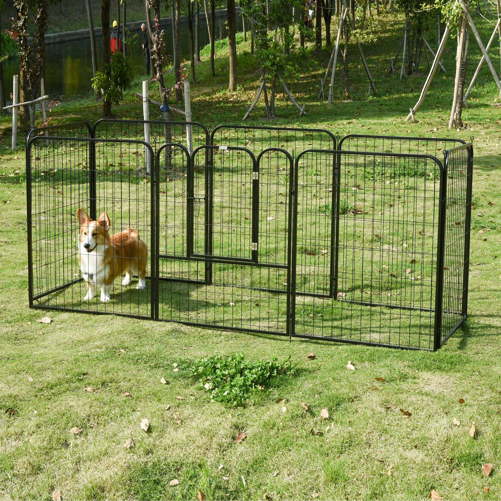 Dog Playpen and Puppy Playpen, Modular Indoor and Outdoor Dog Playpen in Metal and Steel 8 Panels 80x100cm - Image 2