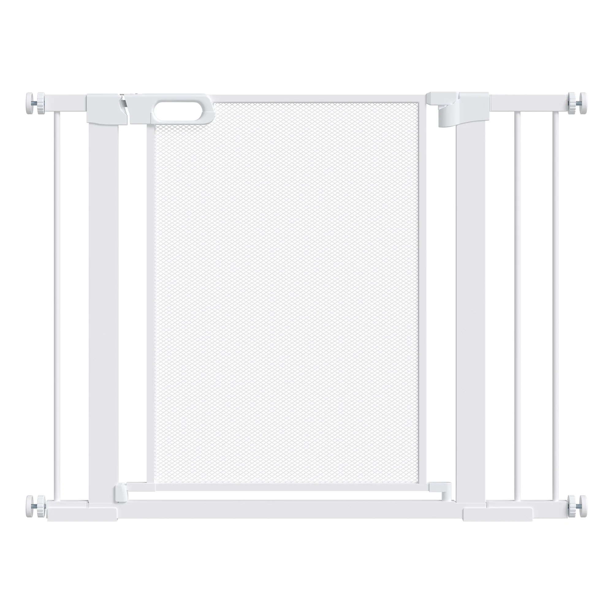 Push-On Extendable Dog Gate with Automatic Closing for Spaces 75-103cm, White
