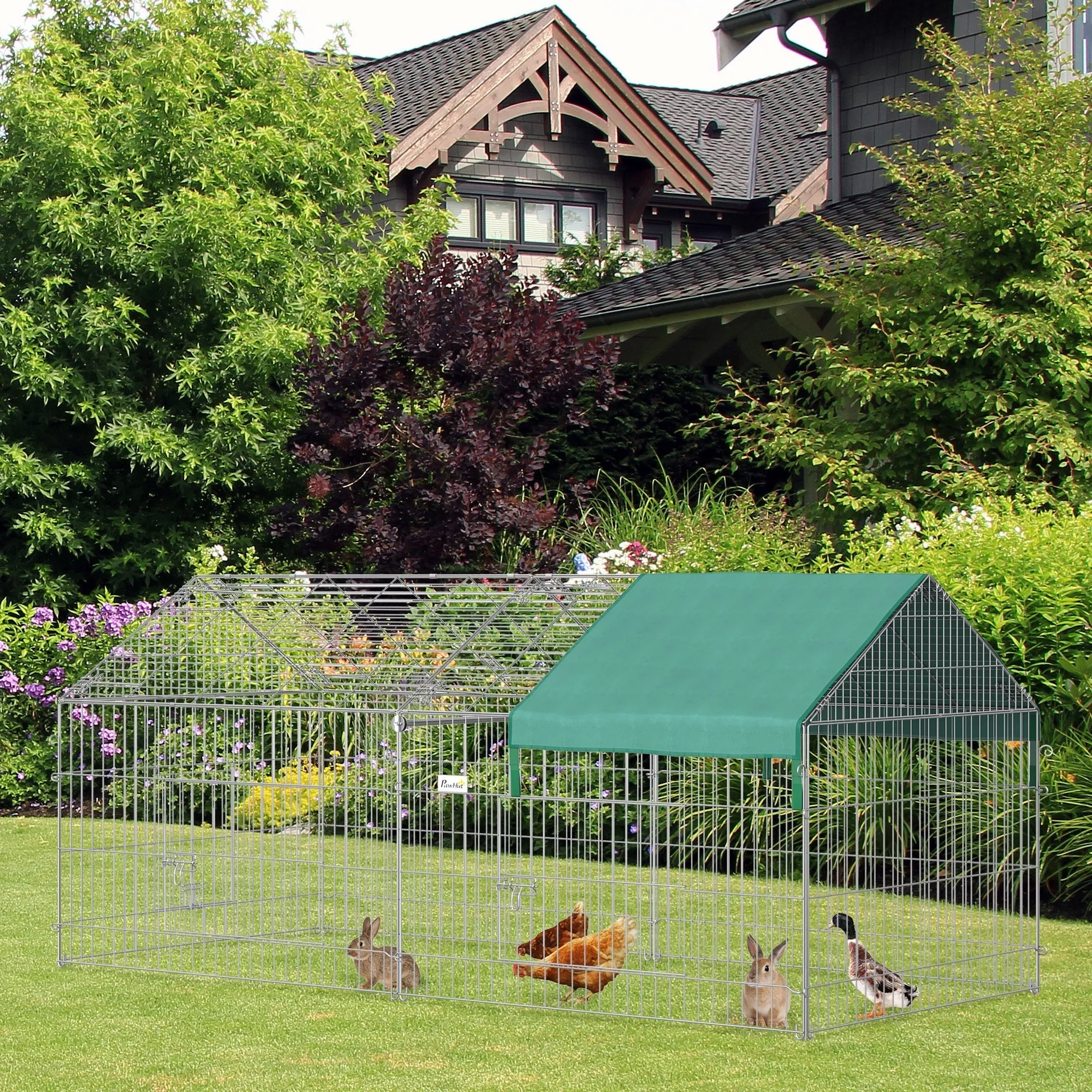 Pet Playpen with Steel Cover with Doors, 220x103x103cm - Image 2