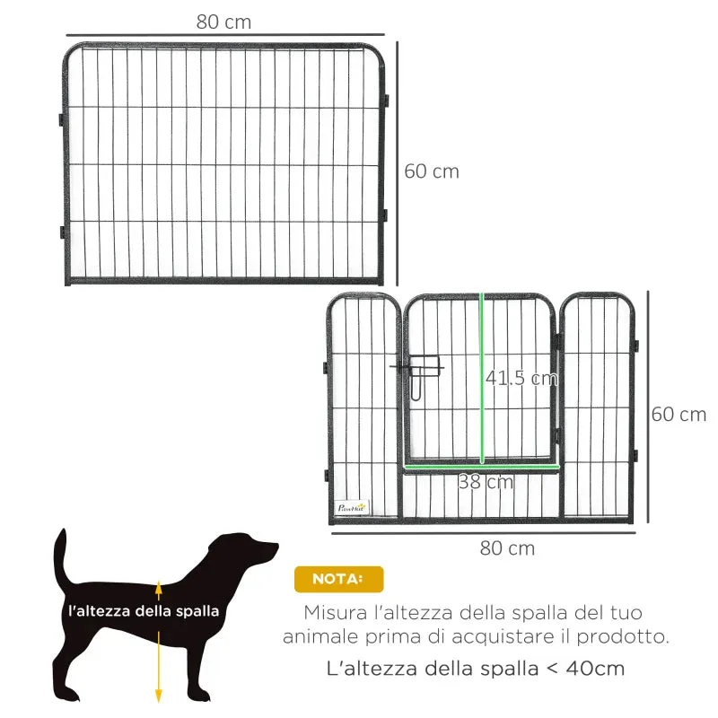 Dog and Puppy Playpen with 12 Modular Panels and 2 Entrances, 80x1.5x60cm - Image 3