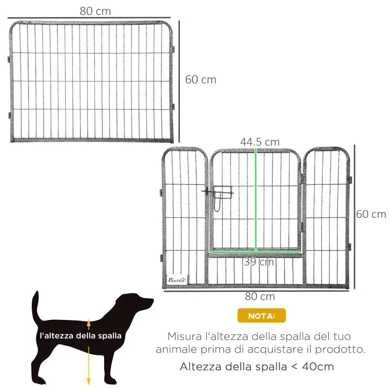 Dog and Puppy Playpen with 16 Modular Panels and 2 Entrances, 80x1.5x60cm - Image 3