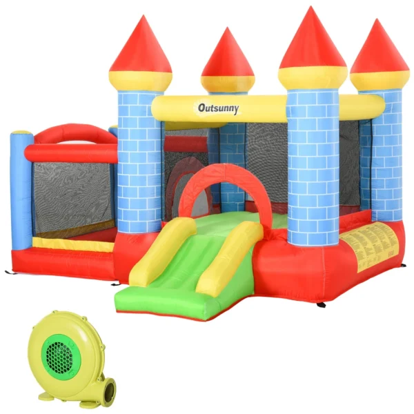 Giant Bouncy Castle for Kids Ages 3-8 with Slide, Pool and Basketball Hoop, 280cmx260cmx210cm