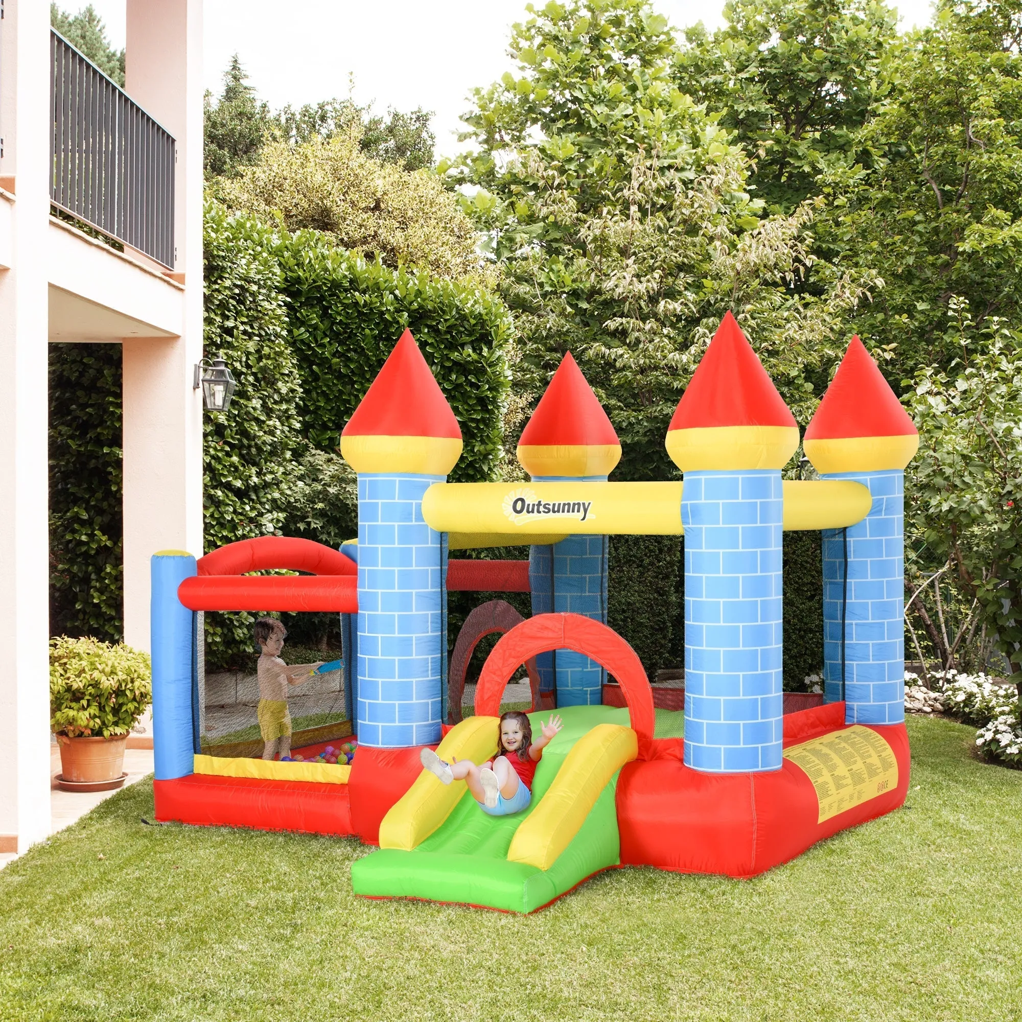 Giant Bouncy Castle for Kids Ages 3-8 with Slide, Pool and Basketball Hoop, 280cmx260cmx210cm - Image 2