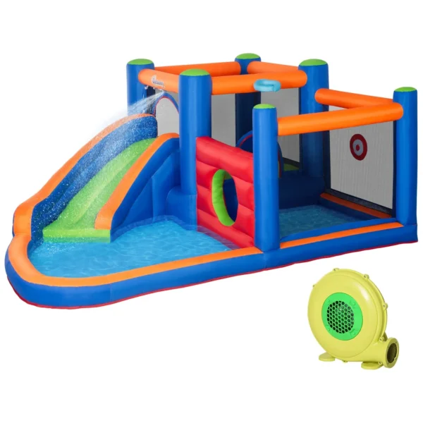 Inflatable Castle for Children 3-8 Years with Slide, Trampoline and Pool, 380x340x170cm