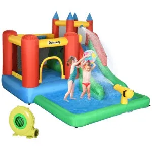 Inflatable Game for Children 3-8 Years with Slide, Trampoline, Pool, max 4 Children, 330x245x215cm