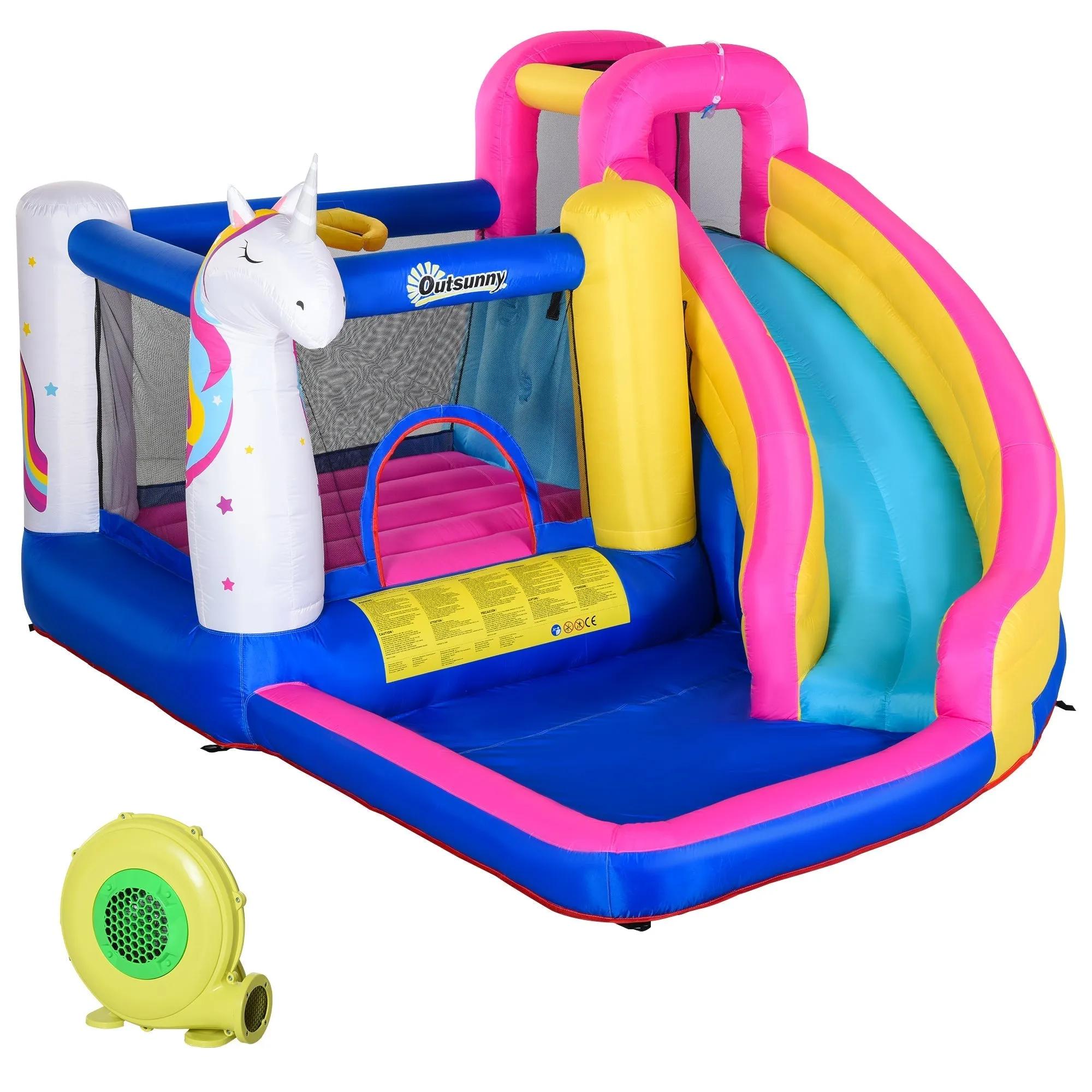 Inflatable Bouncy Castle for Kids with Slide, Pool and Basketball Hoop, Giant Inflatable Bouncy Game for 3 Children, 360x305x210 cm - Image 2