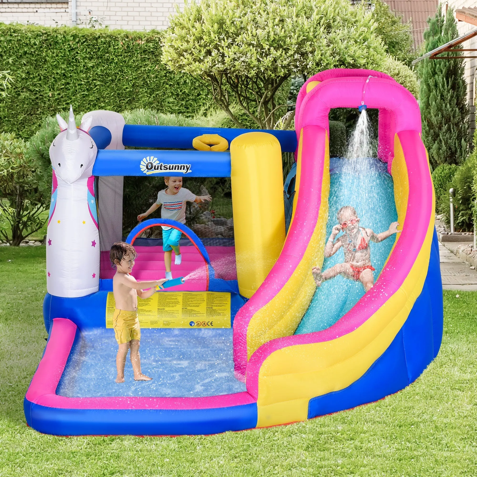 Inflatable Bouncy Castle for Kids with Slide, Pool and Basketball Hoop, Giant Inflatable Bouncy Game for 3 Children, 360x305x210 cm - Image 3