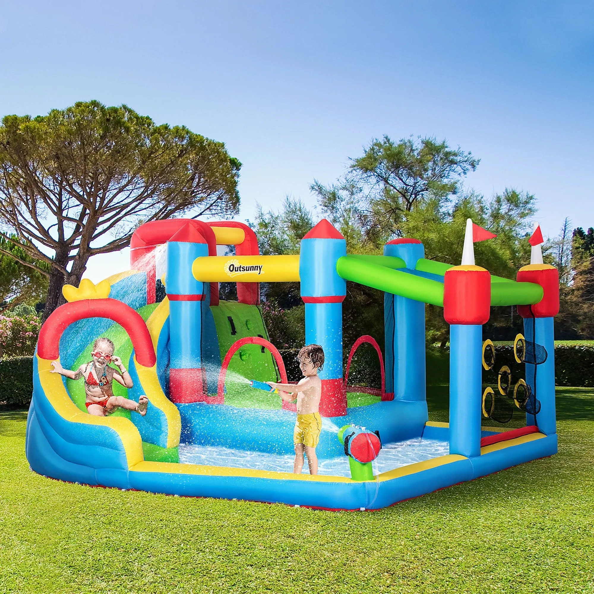 Inflatable Castle for Children with Slide, Trampoline and Pool, 390x300x197cm - Image 2