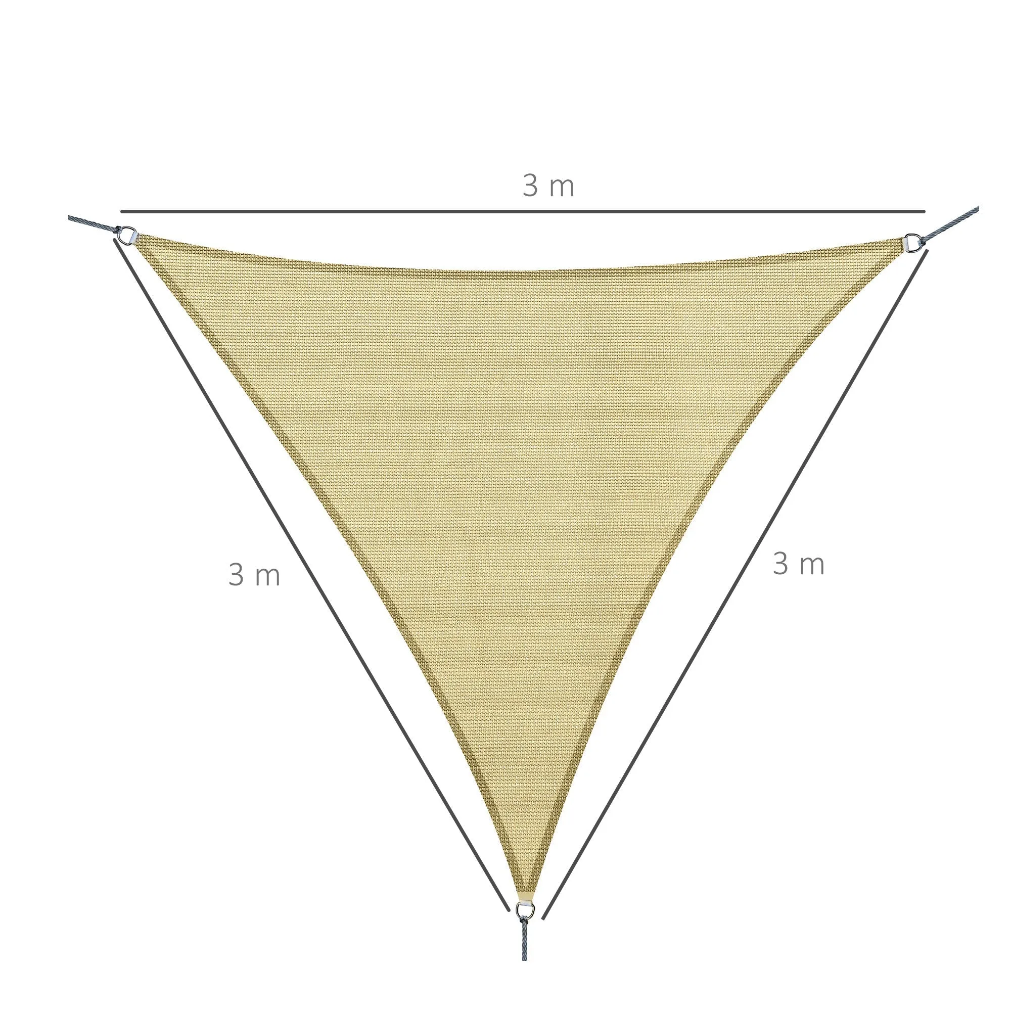 Outdoor Sun Shade Awning Triangle Sun Protection Waterproof Brass Sail Awning 3x3x3m - Image 3