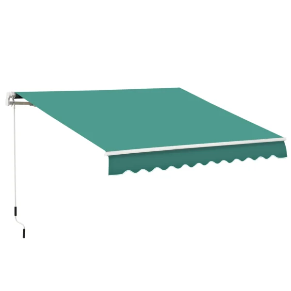 3x2.5m Aluminum and Polyester Cranked Retractable Awning, Dark Green