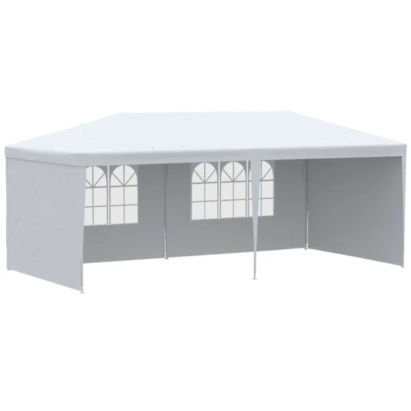 5.83x2.95m Folding Garden Tent for Parties and Events with Removable Panels, White