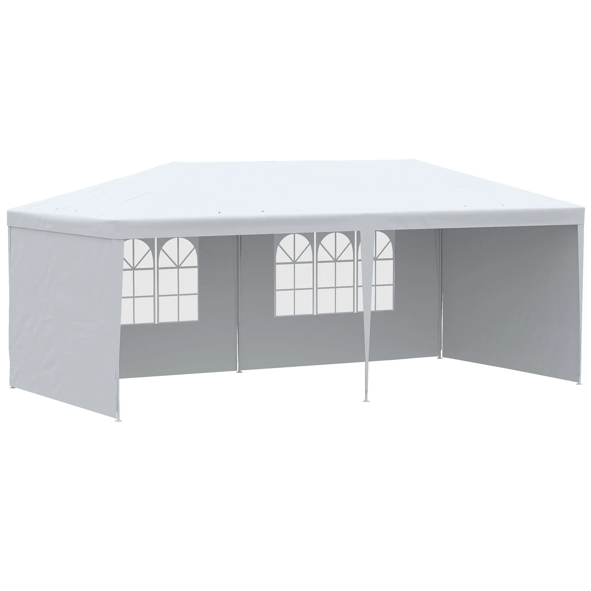 5.83x2.95m Folding Garden Tent for Parties and Events with Removable Panels, White