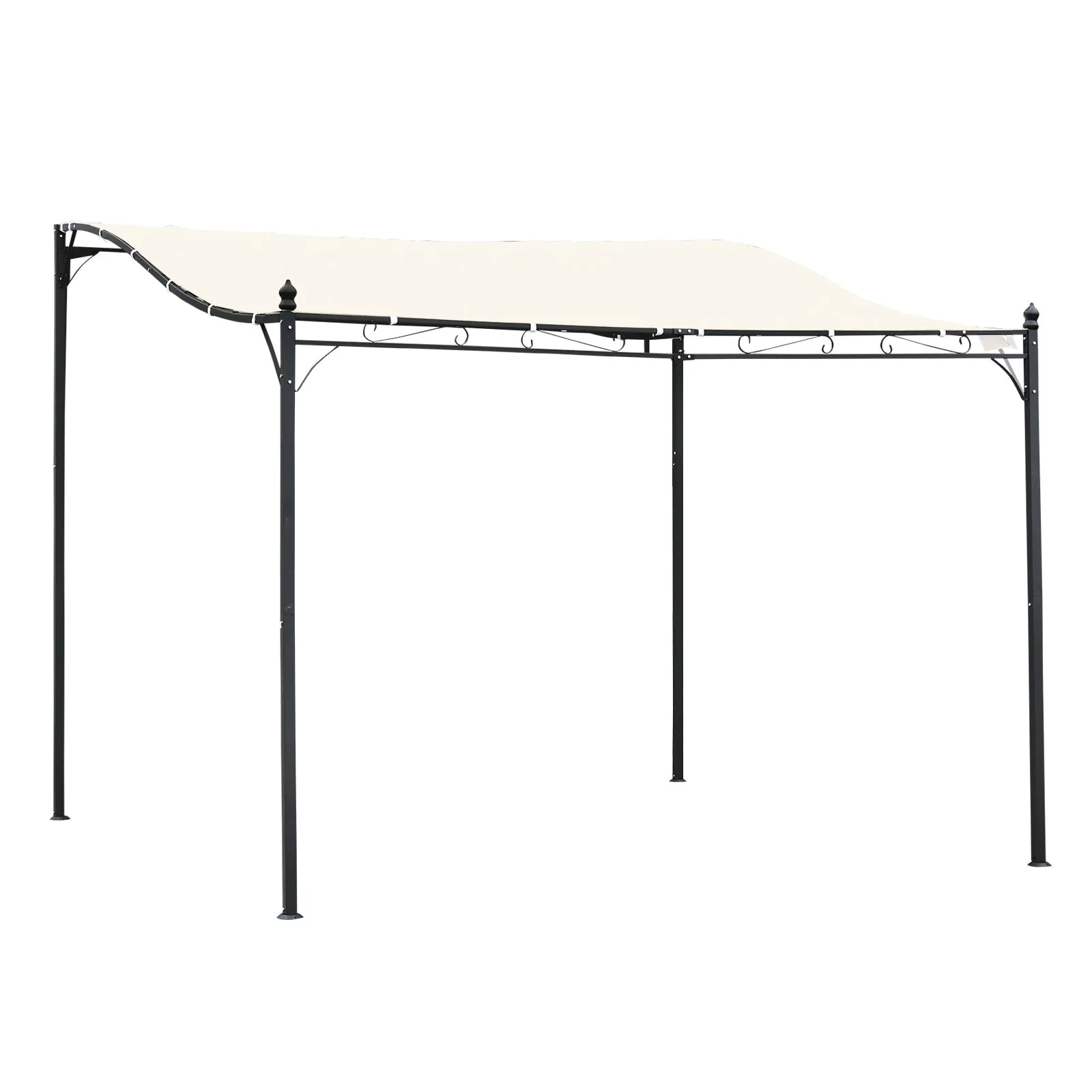 Gazebo Pergola 3x3m Garden with Waterproof Curtain Cream