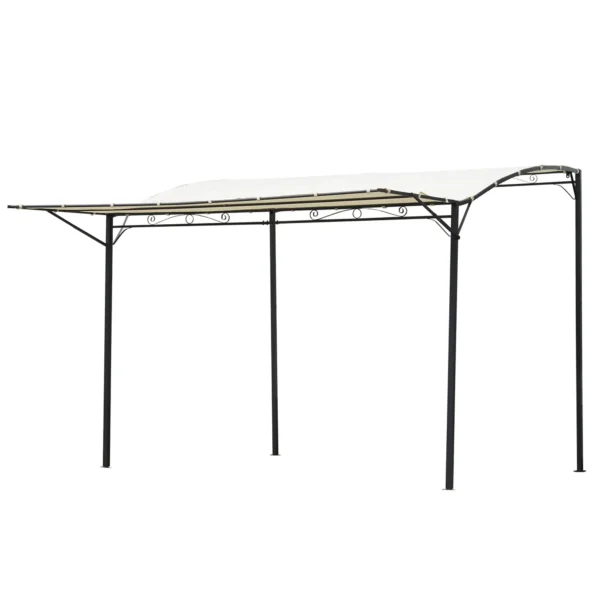 Gazebo Garden Pergola with UV-Proof Fabric Cover and Steel, 3x2.5m, Beige