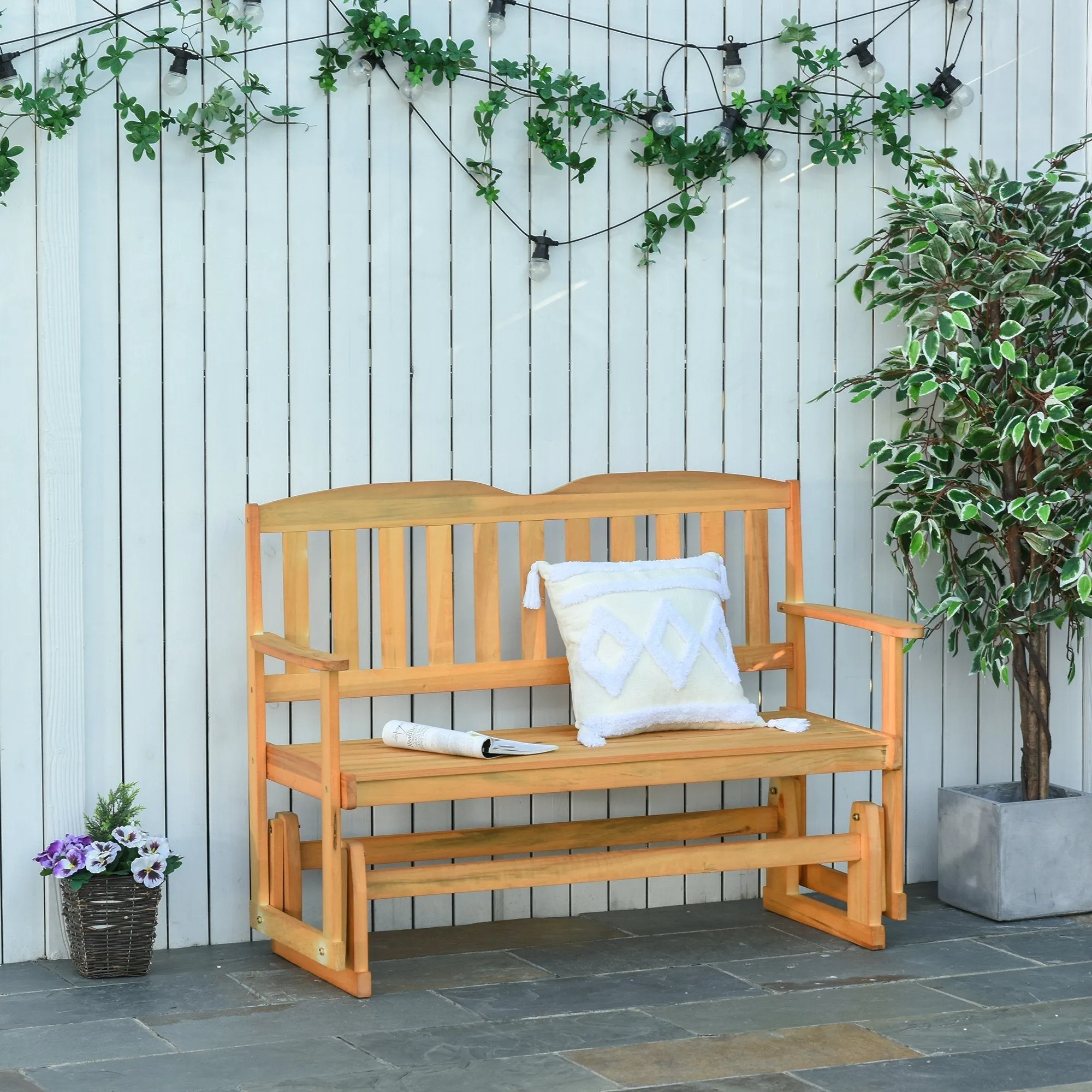 Classic Wooden 2 Seater Swinger / Rocking Bench - Image 2