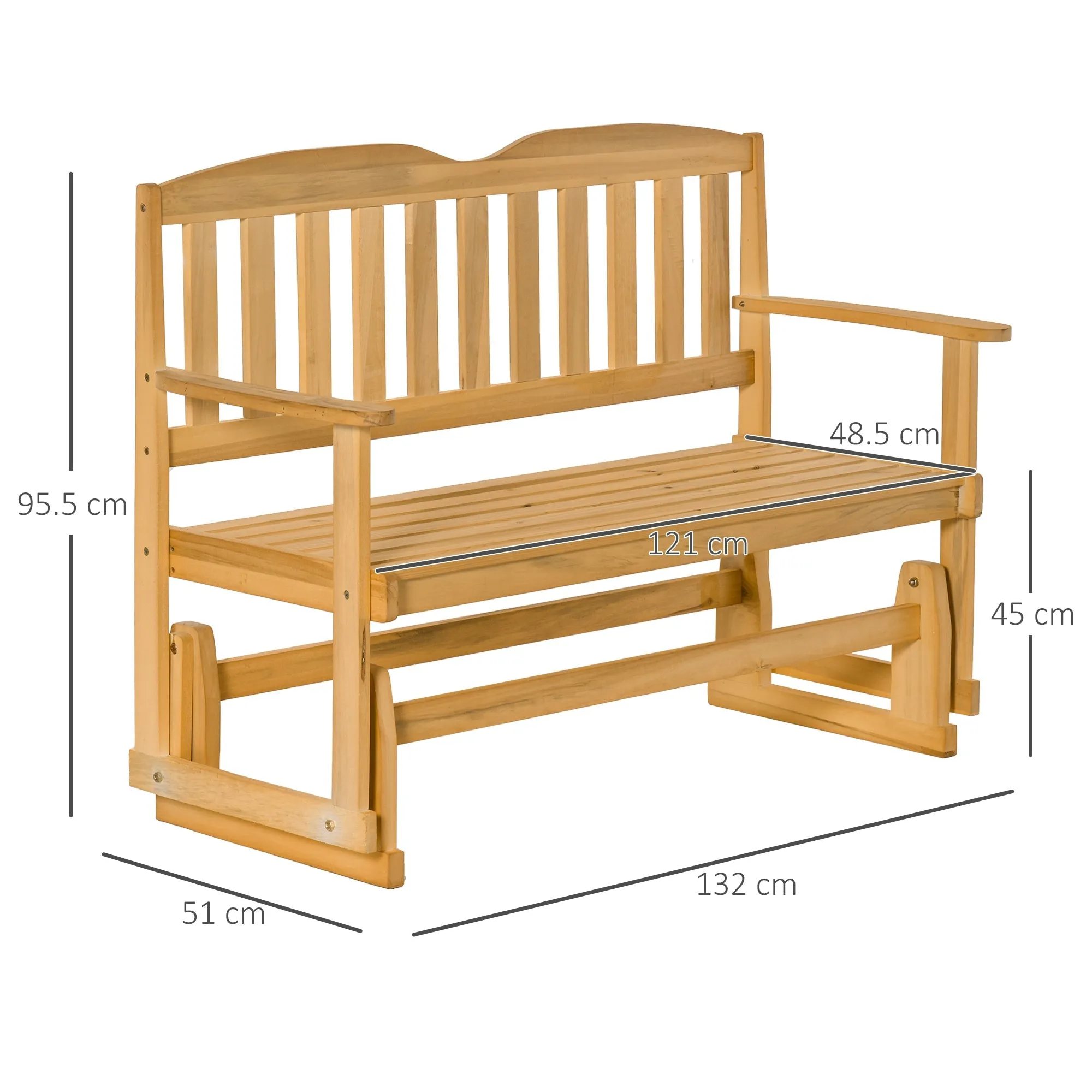 Classic Wooden 2 Seater Swinger / Rocking Bench - Image 3