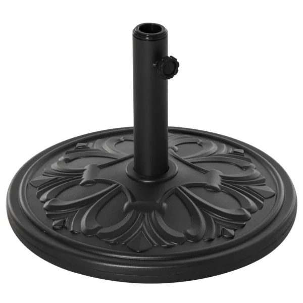 Round Umbrella Base Ø48x34 cm in 13kg Plastic for Ø35/38/48 mm Poles, Black