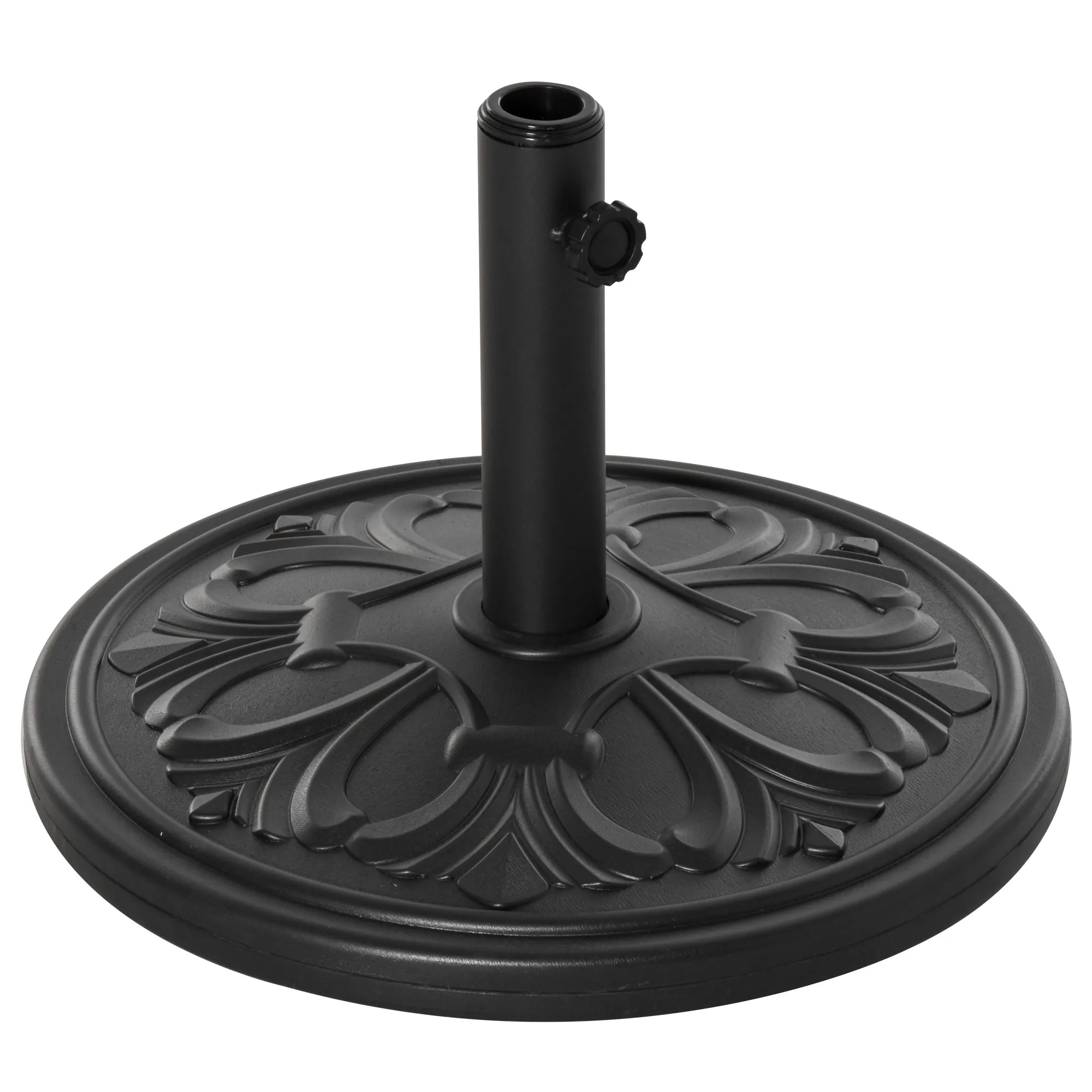 Round Umbrella Base Ø48x34 cm in 13kg Plastic for Ø35/38/48 mm Poles, Black