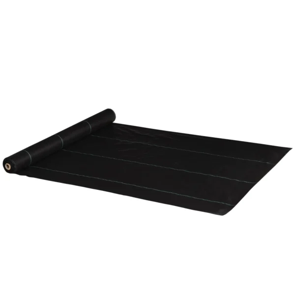 2x25m Mulch Sheet for Vegetable Garden, Greenhouse and Garden, Draining and Breathable, Black