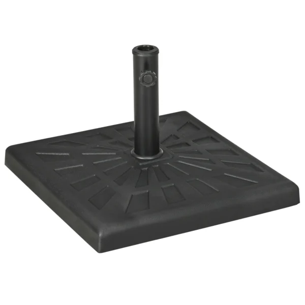 19kg 51x51x32cm Resin and Steel Umbrella Base for Ø32mm, Ø38mm and Ø48mm Poles, Black