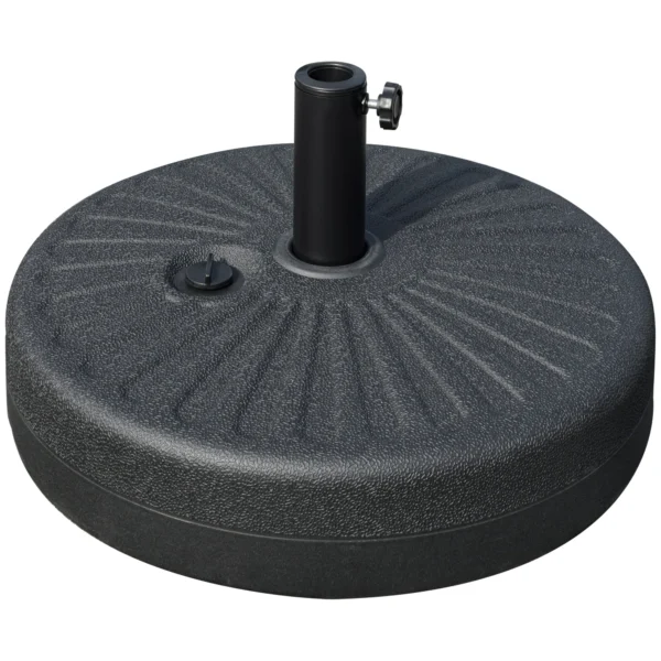 Garden Umbrella Base with Central Pole Φ3.8cm and 4.8cm, Black HDPE