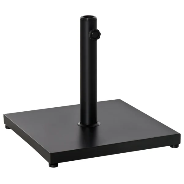 18kg Square Umbrella Base for Ø3/3.5/3.8cm Poles, 45x45x39cm, Black