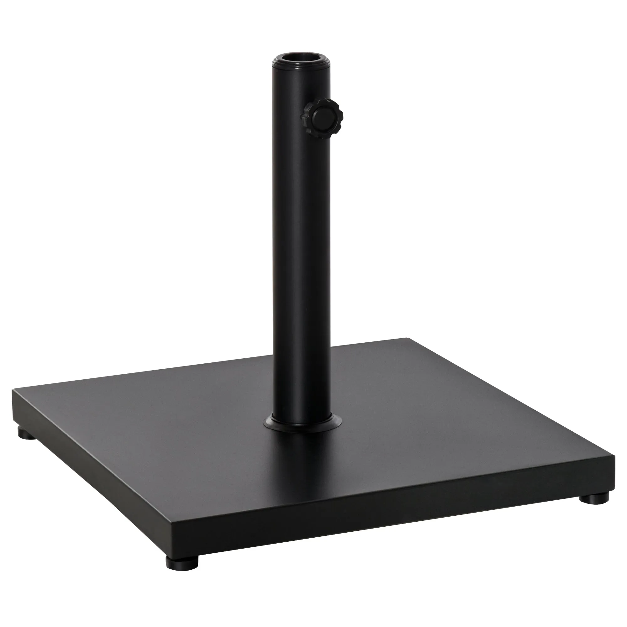 18kg Square Umbrella Base for Ø3/3.5/3.8cm Poles, 45x45x39cm, Black