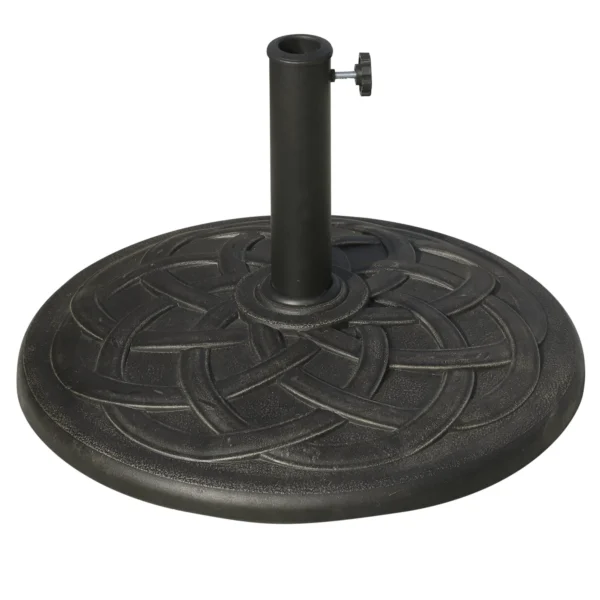 19kg Resin Umbrella Base with Decorations and Coupler, Rustproof, Φ54.5cm, Bronze