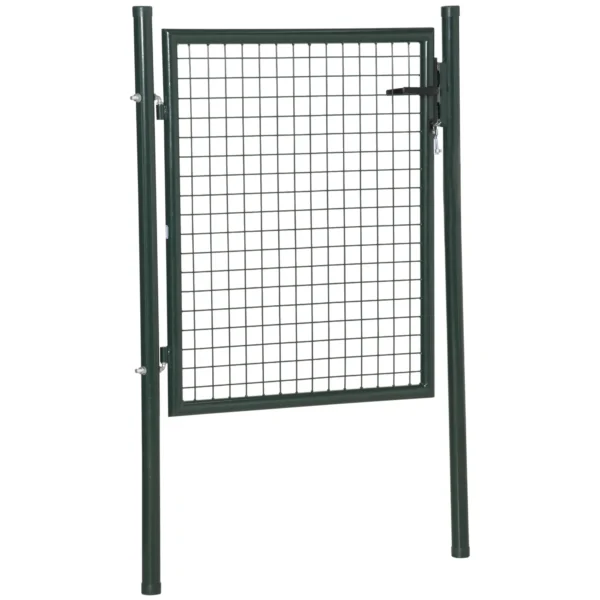 Garden gate in steel with lock and 3 keys, 97x150cm, green