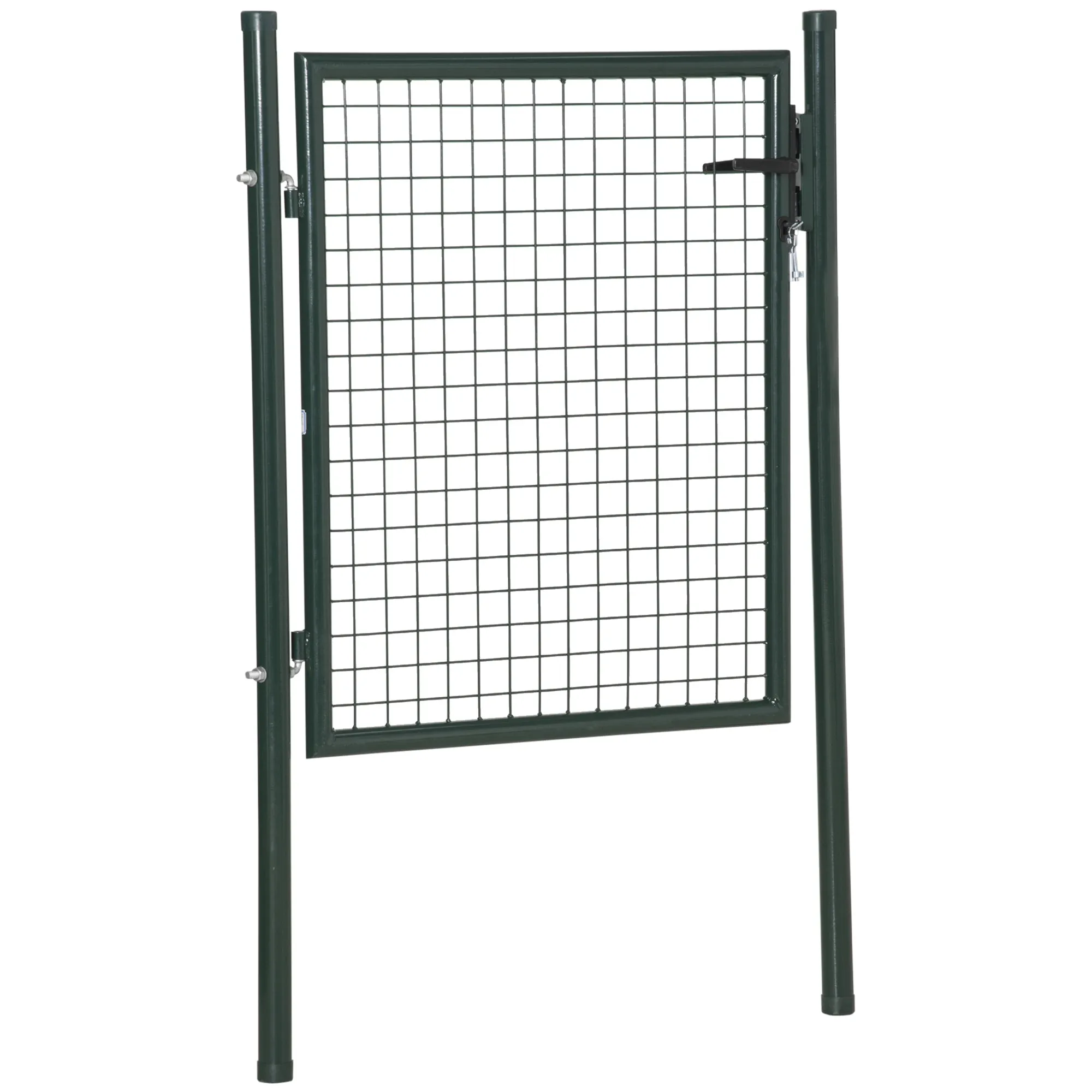 Garden gate in steel with lock and 3 keys, 97x150cm, green