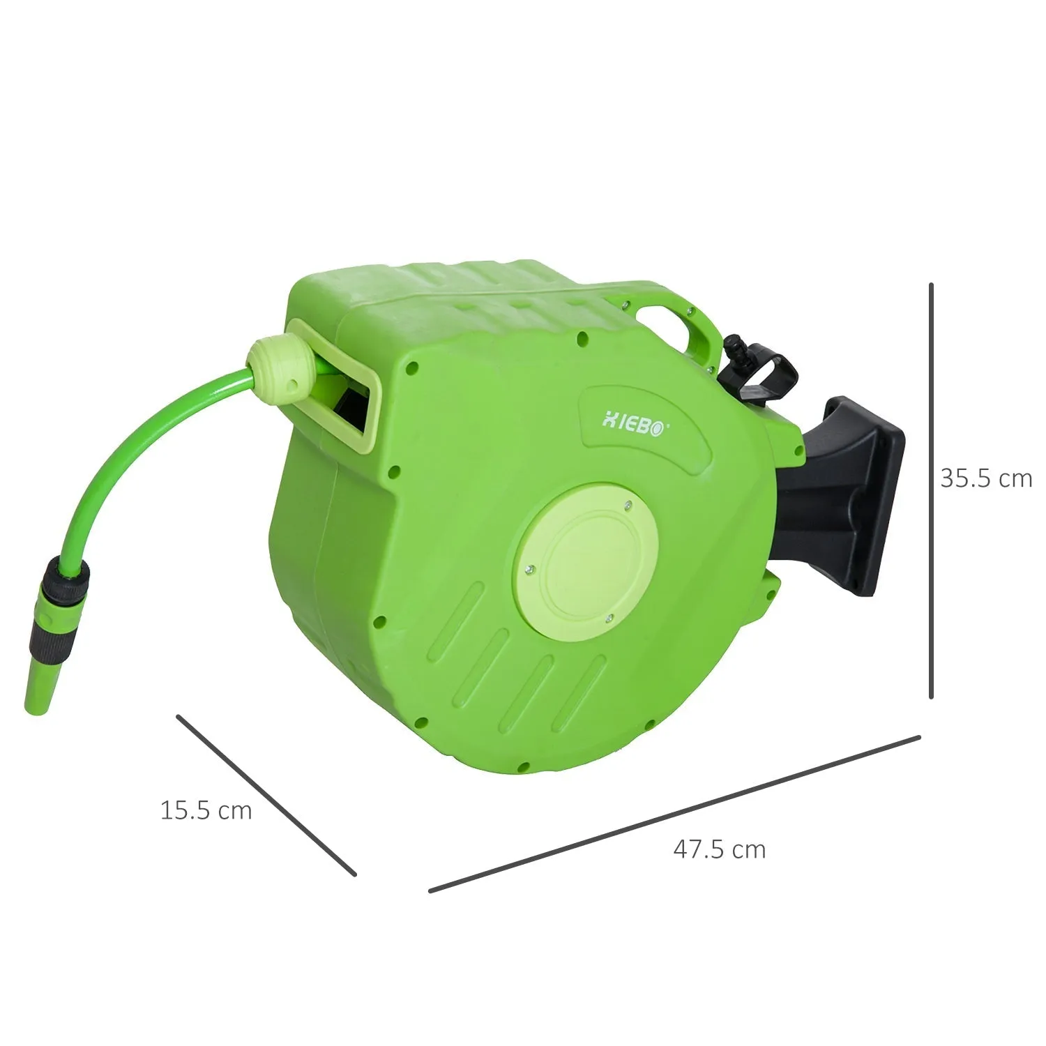 Portable Wall Mounted Hose Reel with Automatic Rewind 15m - Image 3