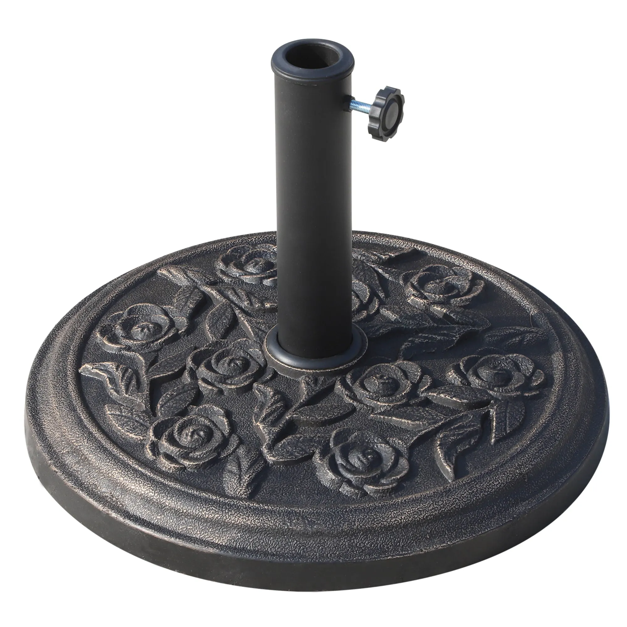 9kg Resin Umbrella Base with Bronze Finish Φ45.5 x 31.5cm Black