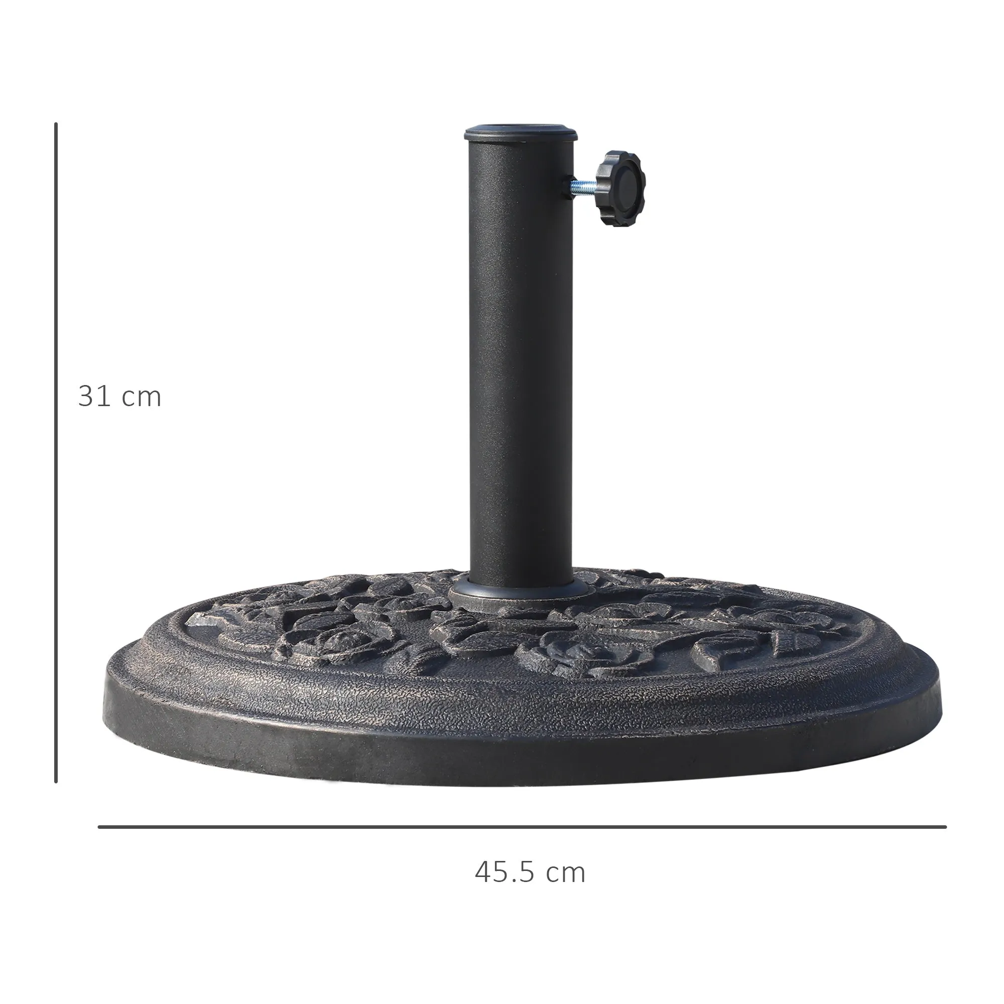 9kg Resin Umbrella Base with Bronze Finish Φ45.5 x 31.5cm Black - Image 3
