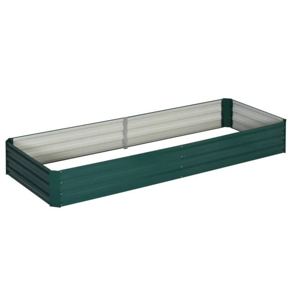 Outdoor Metal Raised Garden Bed, Plant Stand for Flowers and Herbs, 241x90.5x30cm