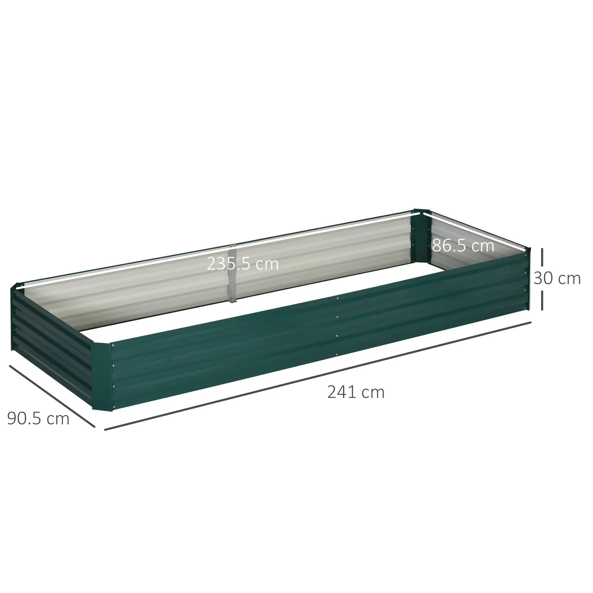 Outdoor Metal Raised Garden Bed, Plant Stand for Flowers and Herbs, 241x90.5x30cm - Image 3