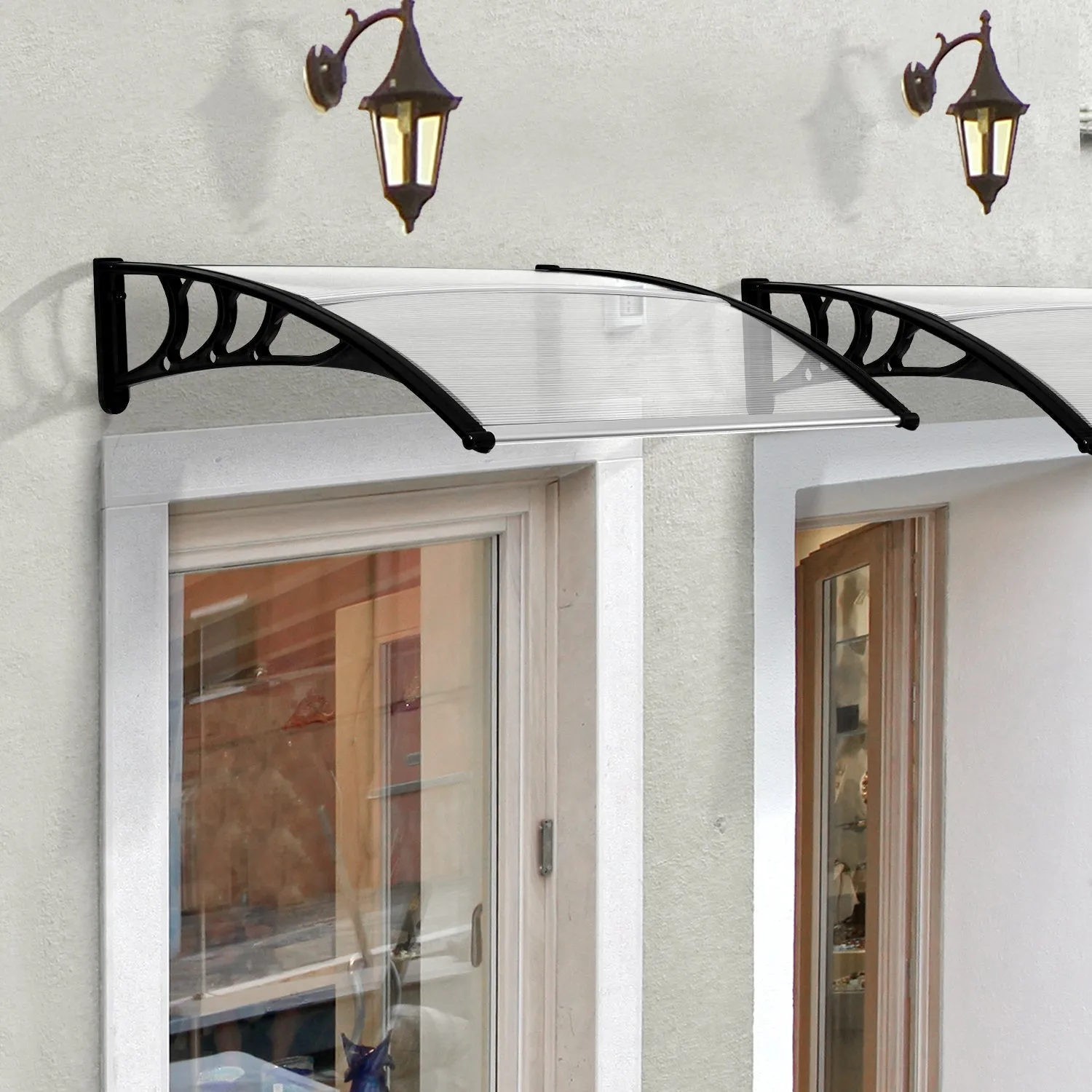 Outdoor Canopy 75x120 cm in Waterproof and Anti-UV Polycarbonate for Door or Window - Image 2