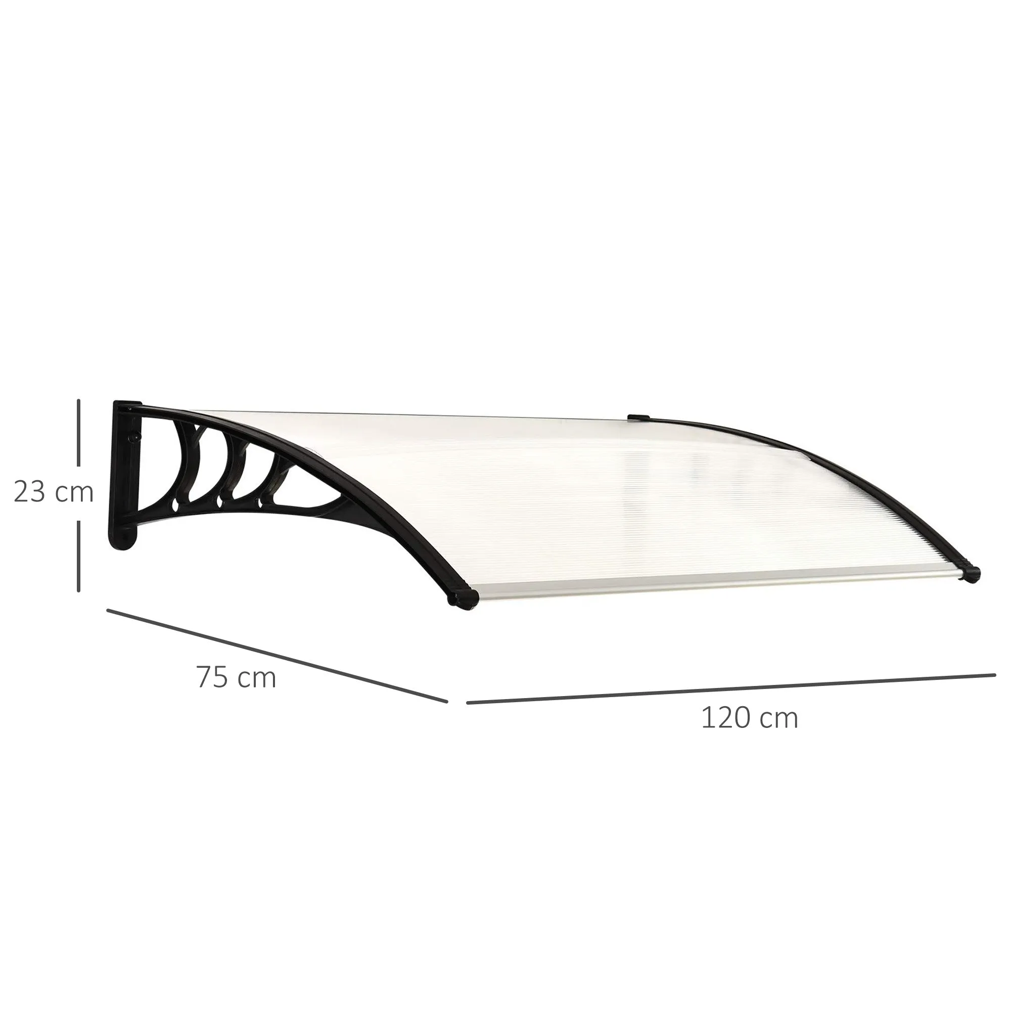 Outdoor Canopy 75x120 cm in Waterproof and Anti-UV Polycarbonate for Door or Window - Image 3