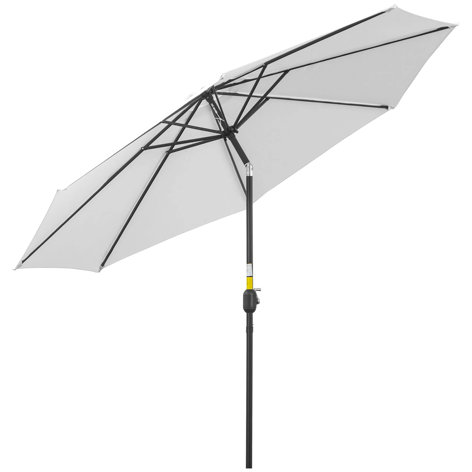 Garden Umbrella 3x2.5 m Tiltable with Removable Pole, in Metal and White Polyester